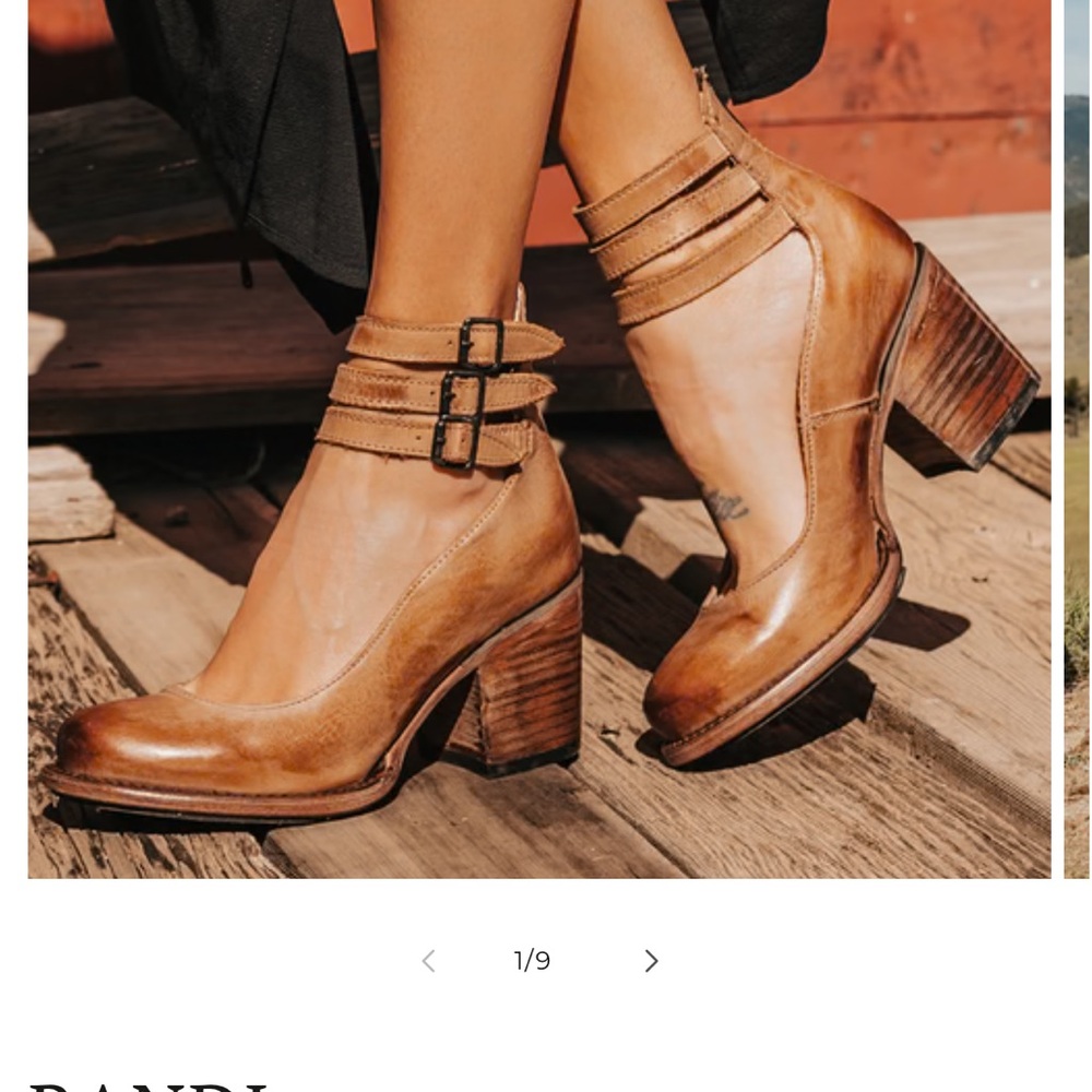 Freebird Tan Leather Heels with Classic Design